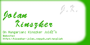 jolan kinszker business card